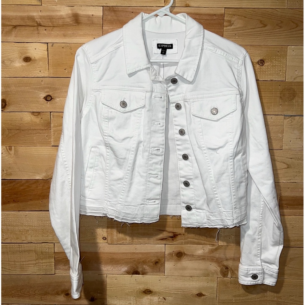 Express white denim jacket